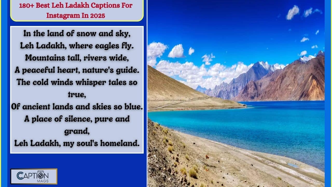 180+ Best Leh Ladakh Captions For Instagram In 2025