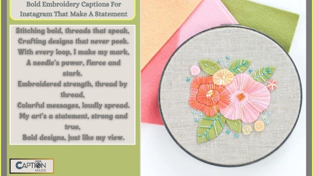 Embroidery Captions For Instagram