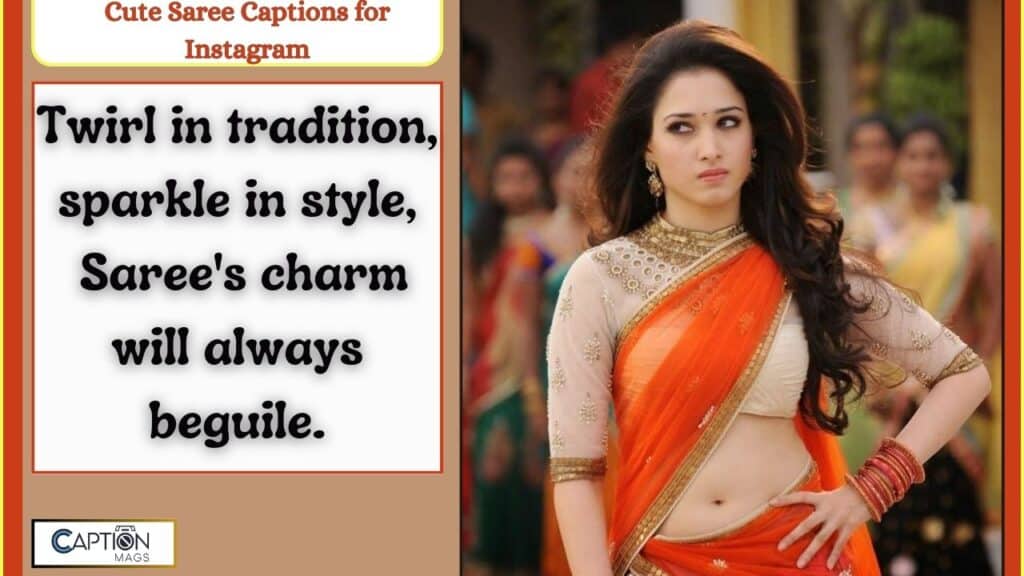 saree caption